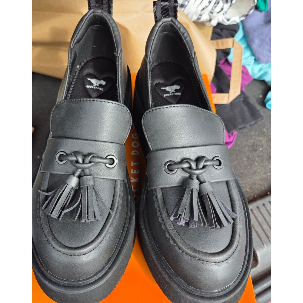 Rocket Dog Black Tassel Loafers for Women